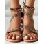 Ethnic Style Artificial Crystal Slip On Outdoor Sandals - Brun EU 38