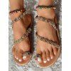 Ethnic Style Artificial Crystal Slip On Outdoor Sandals - Brun EU 43