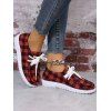 Lace Up Flat Platform Casual Outdoor Shoes - Rouge EU 38