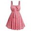 Robe Décontractée Brillante Courbe sans Manche avec Nœud Papillon à Taille Haute Grande Taille - Rose clair 5X