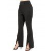Pantalon Maigre Ajusté Fendu Au Dos Zippé en Couleur Unie - Noir M