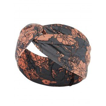 Flower Print Twisted Sports Wide Headband