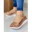 Fish Mouth Open Toe Adjustable Buckle Strap Sandals - d'or EU 42