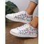 Allover Printed Lace Up Flat Platform Frayed Hem Canvas Shoes - Vert EU 42