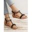 Ethnic Style Open Toe Braid Slip On Wedge Heels Beach Sandals - Rouge Rose EU 38