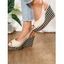 Houndstooth Colorblock Wedge Heels Buckle Strap Outdoor Sandals - Beige EU 42