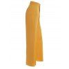 Pantalon Long Zippé Jambe Large à Taille Haute avec Poche Latérale - Deep Yellow L