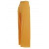 Pantalon Long Zippé Jambe Large à Taille Haute avec Poche Latérale - Deep Yellow L