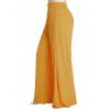 Pantalon Long Zippé Jambe Large à Taille Haute avec Poche Latérale - Deep Yellow M
