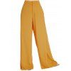 Pantalon Long Zippé Jambe Large à Taille Haute avec Poche Latérale - Deep Yellow XL