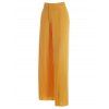 Pantalon Long Zippé Jambe Large à Taille Haute avec Poche Latérale - Deep Yellow XL