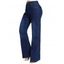 Pantalon Zippé Au Lavage Foncé à Taille Haute en Denim avec Poches - Bleu profond 2XL