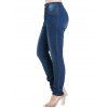 Dark Wash Jeans Zipper Fly Pockets High Waisted Long Skinny Denim Pants - DEEP BLUE XXL