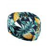 Bandeau Large de Sport Torsadé à Imprimé Feuilles et Fleurs Tropicales - multicolor A 