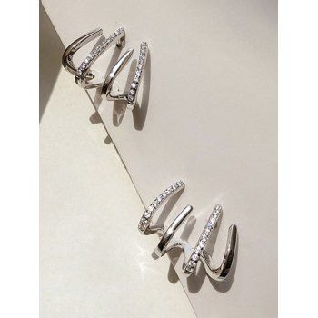 

Rhinestone C Shaped Trendy Stud Earrings, Silver