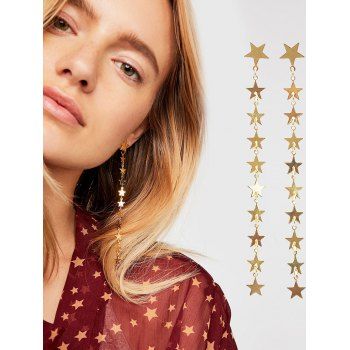 

Alloy Star Hanging Earrings, Golden