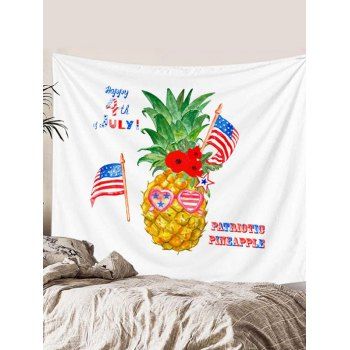

American Flag Elements Tapestry Hanging Wall Patriotic Home Decor, Light yellow