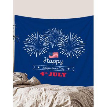

Letter American Flag Elements Print Hanging Wall Patriotic Tapestry, Blue