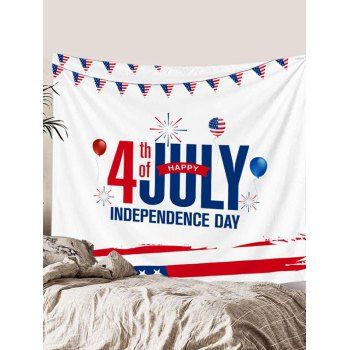 

Letter American Flag Elements Print Hanging Wall Patriotic Tapestry, White