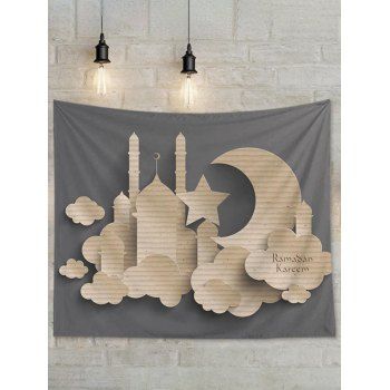 

Moon Printed Tapestry Hanging Wall Home Decor, Light coffee