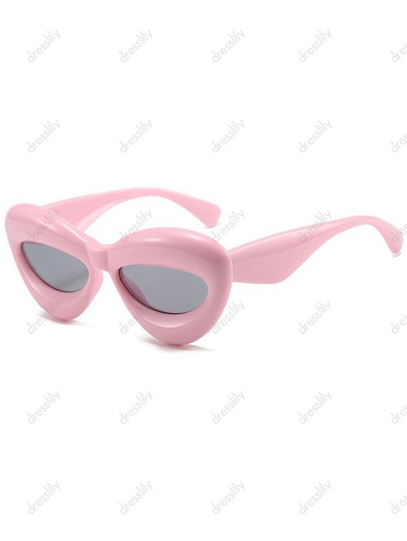 Lunettes de Soleil Ovales Epaisses avec Cadre - Rose clair 