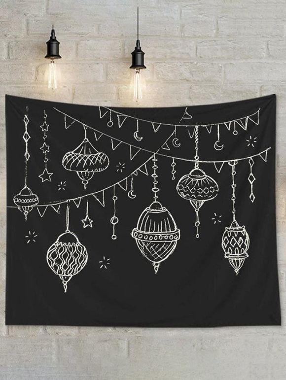 Tapisserie Murale Imprimé Décor Maison - Noir 95 CM X 73 CM