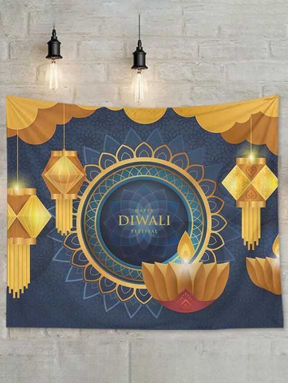 Tapisserie Murale Imprimé Décor Maison - d'or 95 CM X 73 CM