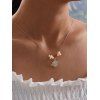 Collier Pendant Planète avec Fausse Perle avec Strass - d'or 