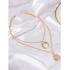 Collier Chaîne Pendant Superposé Céleste de Lune Soleil - d'or 