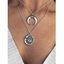 Collier Chaîne Pendant Superposé Céleste de Lune Soleil - Argent 