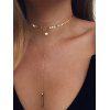 Collier Superposé Tendance Étoile à Paillettes et Pompons - d'or 1PC