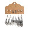 6 Pièces Ensemble de Boucles D'Oreilles Au Crochet Vintage Pendantes Strass en Fausse Perle - Argent 
