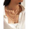 Collier Tendance Superposé avec Pendentifs Soleil en Strass - d'or 1PC