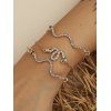 3 Pièces Bracelet Tendance Serpent en Strass - d'or 