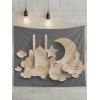 Tapisserie Murale Décorative à Imprimé Lune - café lumière 95 CM X 73 CM