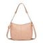 Sac à Bandoulière Tendance en Cuir PU Réglable avec Plusieurs Poches et Fermeture Éclair - Rose clair 