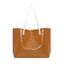 Sac à Bandoulière Rectangle Gaufré en Couleur Unie Fermeture Magnétique - café 