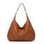 Plain Color PU Zipper High Capacity Shoulder Bag - DEEP RED 