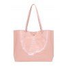 Sac à Bandoulière Rectangle Gaufré en Couleur Unie Fermeture Magnétique - Rose clair 