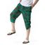 Pantalon Capri de Vacances à Ourlet Irrégulier Imprimé Partout Taille à Cordon - multicolor B XL