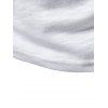 T-shirt de Base Simple Demi-Bouton Manches Courtes à Col Rond - Blanc XXL