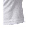 T-shirt de Base Simple Demi-Bouton Manches Courtes à Col Rond - Blanc XXL