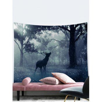 

Forest Elk Print Tapestry Hanging Wall Home Decor, Gray