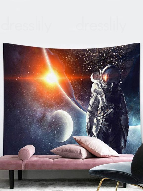 Tapisserie Art Décoration Murale Pendante à Imprimé Galaxie et Astronaute - multicolor 150 CM X 130 CM