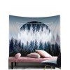 Tapisserie Murale à Imprimé Arbre Géométrique Décor Maison - Noir 150 CM X 130 CM