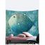 Tapisserie Murale à Imprimé Poissons Décor Maison - Vert clair 150 CM X 200 CM