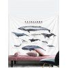 Tapisserie Murale Pendante Décoration à Imprimé Baleine - Gris Clair 150 CM X 130 CM