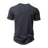 T-shirt de Base Simple en Couleur Unie Manches Courtes à Col Rond - Gris Foncé XL
