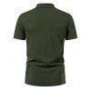 T-shirt Décontracté en Couleur Unie Manches Courtes à Col Relevé - Vert Armée XL