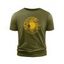 T-shirt Décontracté à Imprimé Lune Soleil Manches Courtes à Col Rond - Vert Armée 2XL